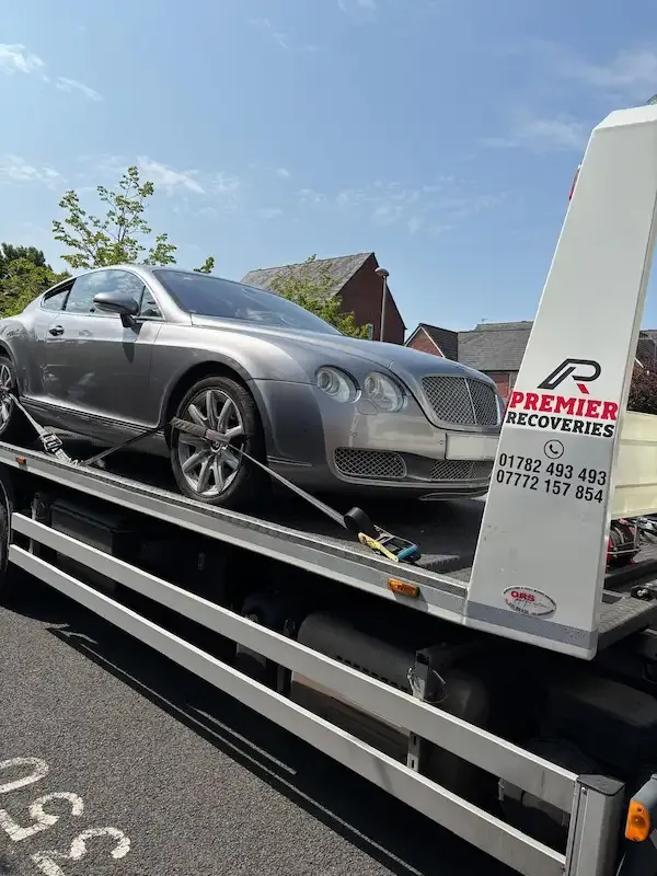 Bentley luxury car recovery by Premier Recoveries Stoke-on-Trent