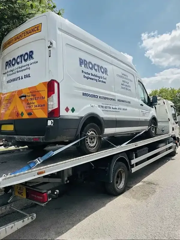 Commercial van motorway recovery service