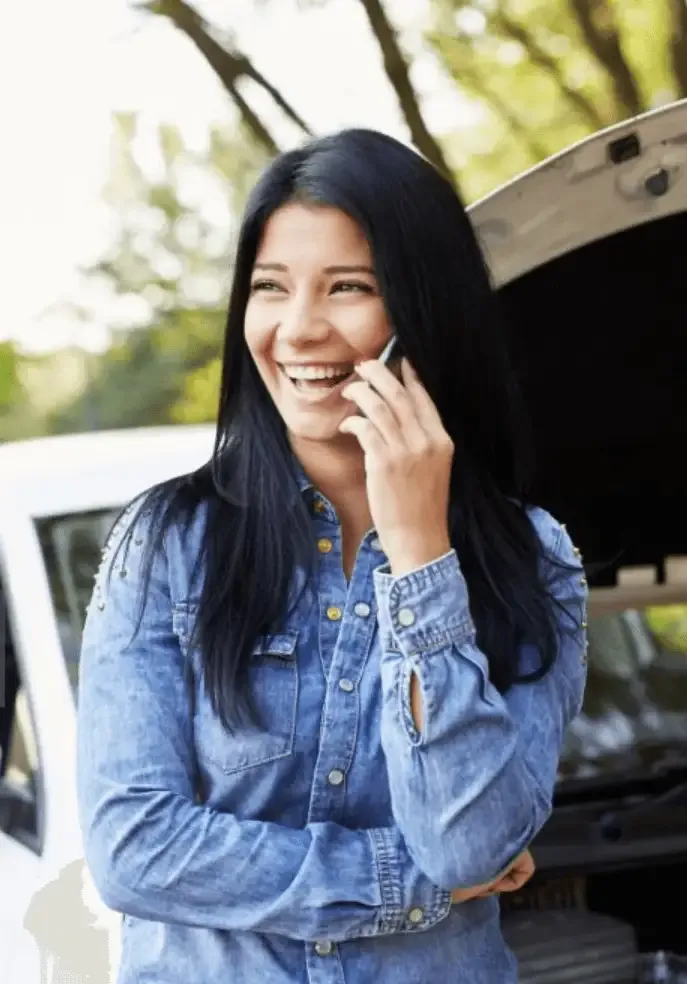 person broken down waiting for a recovery operator